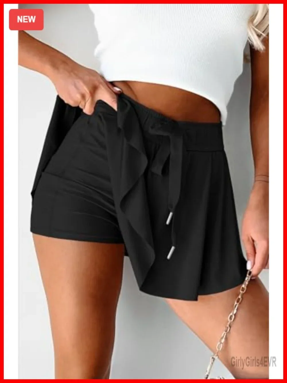 Athletic Skort with Inner Shorts High Waisted Drawstring Quick Dry Running Mini